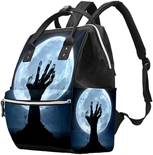 Halloween Zombie Hand Moon Night Peakepe Pelena torba s pelenama s ruksakom za prevladavanje vreća