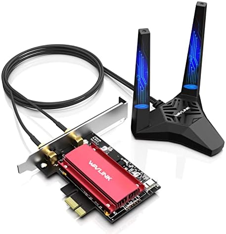 Wavlink wifi 6 Ax5400 Tri-Band PCI-E adapter za radno računalo, do 5400Mbps s bežičnim adapterom od 6GHz, 802.11ax s Bluetooth 5.2,1024-QAM,