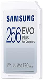 Potpuna kartica SAMSUNG EVO Plus SDXC kartica kapaciteta 256 GB 130 MB/s. Full HD 4K UHD, UHS-I, U3, V30