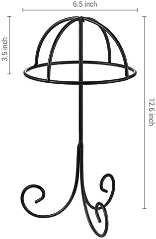 Moderni stalak za žičane stolne šešire, stalak za prikaz perika i kapa od brušenog crnog metala
