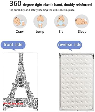 Pariški tematski obloženi krevetić, Standardni madrac s krevetićima ugrađeni list mekanog madraca madraca za madrac za madrac ugrađeni