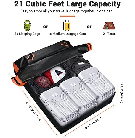 YESCOM automobilska torba za automobil na krovu automobila 21 kubika 900D vodootporna 6 kuka za vrata prtljaga za sve vozilo sa/bez