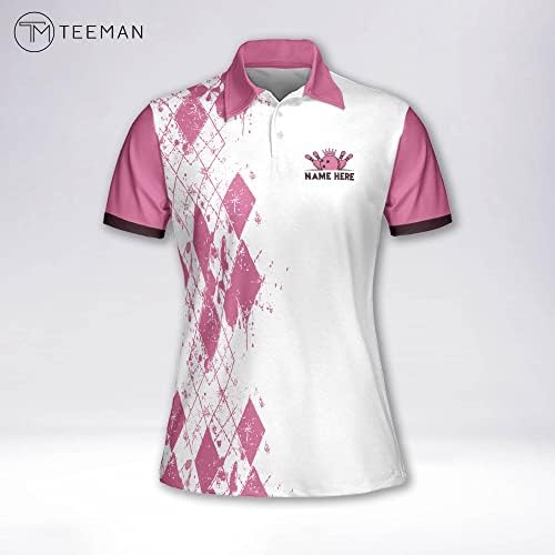 Teeman Personalizirane 3D smiješne majice za kuglanje za žene retro, majica s prilagođenim kuglačkim timovima za žene, dame košulje