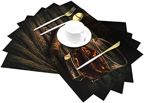 Tkane salvete za ispis cigara i viskija od 6 4 u 1 izolirane, zadebljane i protuklizne unutarnje prostirke