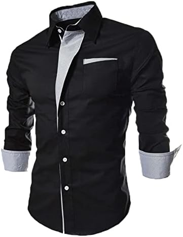 Muška ležerna košulja za dizajn repa modna modna dugih rukava Slim Fit Turtleneck gumb Down Down košulje s džepom