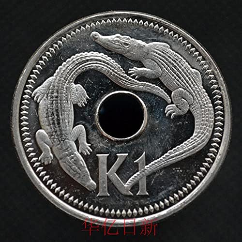 Papua Nova gvineja kovanica 1 knna Nova slučajna šuplja novčić KM66A CROCODILE 33 mm