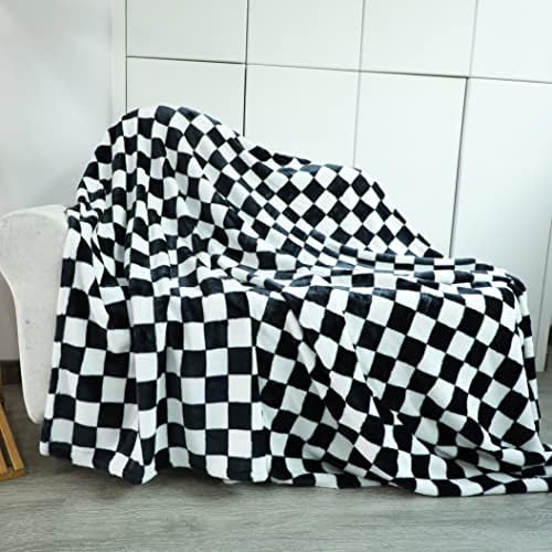 TPS karirano pokrivač za bacanje - ultra toplo i ugodno za cijelu sezonu, plišani pokrivač mikrovlakana, toplo pokrivač za krevet,