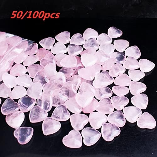 Heeqing ae216 50/100pcs prirodna ruža kvarcno srce Mini kristalni oblik srca Polirani ružičasti privjesak reiki dragulj kamen iscjeljenje