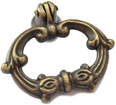 8 PCS brončana ladica prsten povlači vintage mesingane ukrasne ručke antikne retro rupe bakrene gumbe s vijkom za namještaj ormarić
