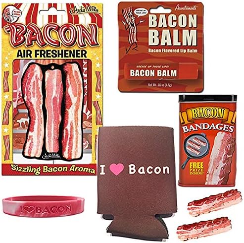 SACON BONANZA Uzorak poklon pakiranje - zavoji od slanine, osvježivač zraka, balzam za usne, i srce slanina može hladiti i volim slaninu