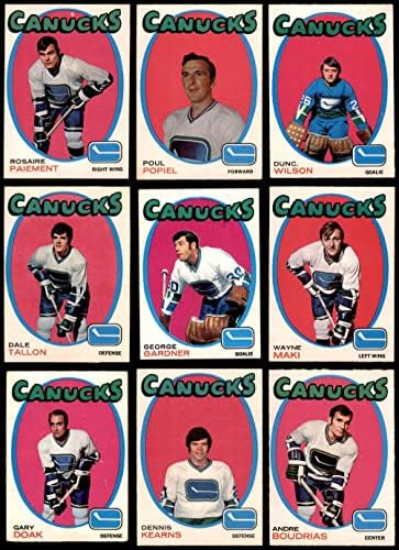 1971-72 O-pee-chee Vancouver Canucks u blizini Team Set Vancouver Canucks ex Canucks