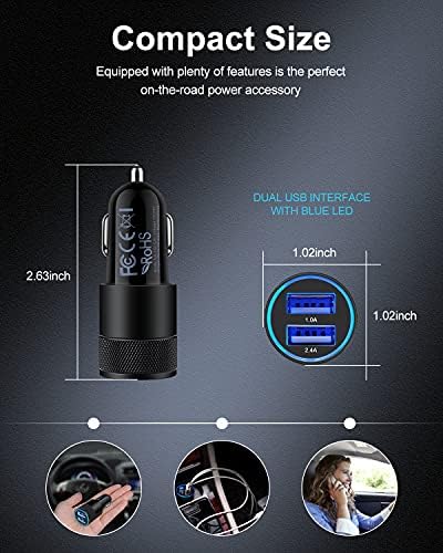 [5pcs] Adapter za punjač automobila, AILKIN USB Multi Port upaljač cigareta za brzo punjenje bloka za napajanje za iPhone 14 13 Pro