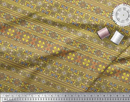 Pamučna Pletena tkanina U prugama i marokanski dekor od kaleidoskopa tiskana tkanina dvorište širine 58 inča