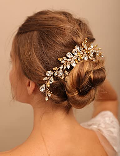 Vjenčani češalj za kosu od rhinestona u obliku suze ručno izrađeni kristalni češalj za kosu vjenčano pokrivalo za glavu kopča za kosu