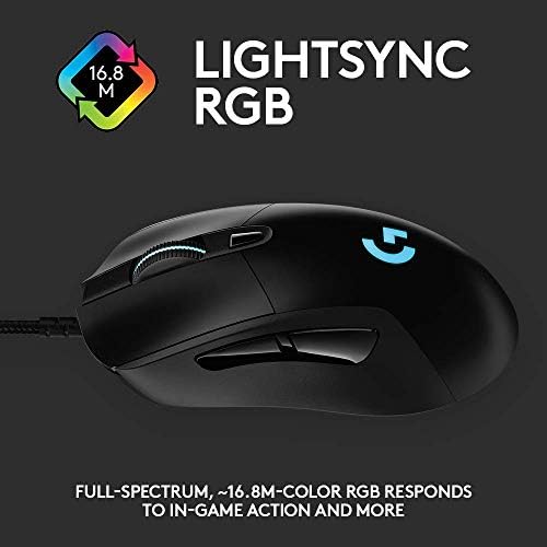 Logitech G403 heroj 25K Gaming Mouse & 13 Prodigy Gaming tipkovnica, LightSync RGB ključevi za leđa, otporni na prolijevanje, prilagodljivi