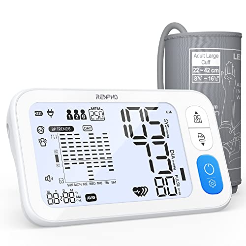 Stroj za krvni tlak, Renpho krvni tlak nadziru se s praćenjem trendova krvnog tlaka, pametna vrpca mjeri renpho bluetooth mjerne vrpce
