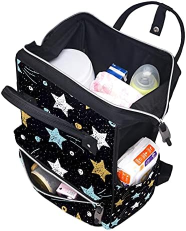 Šarene zvijezde na crnoj pozadini pelena ruksak Baby Pelena za prepen vrećice Multi funkcije Velikog kapaciteta za putovanje torba