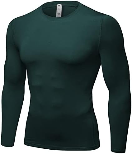 Muške kompresije košulje dugih rukava, hladni suhi sportski trening majica za donje rublje atletski baselayer trčanje vrhova teretane
