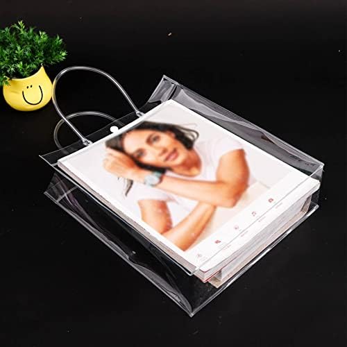 Szehap Clear PVC poklon vrećice s ručkama, 20 PC -a Clear plastični poklon torbi za poklon, 9,4 x 3,1 x 9,4 'prozirne vrećice za kupovinu