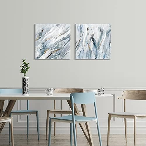 Svinjski sažetak platno zidna umjetnost, plavo bijelo apstraktno slikarstvo platno umjetnička djela za dnevnu sobu spavaća soba dekor