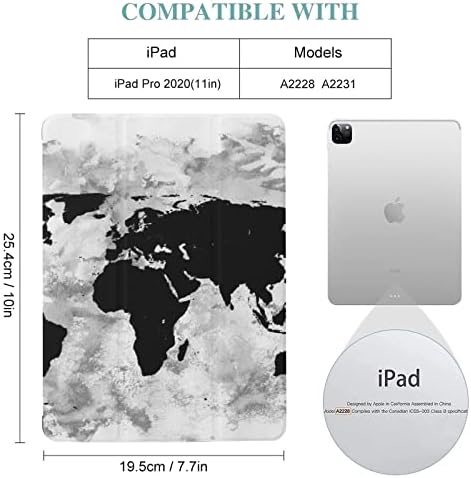 Slučaj karte Grunge World za zaštitni poklopac iPad tableta iPad Pro 2020 （11in）