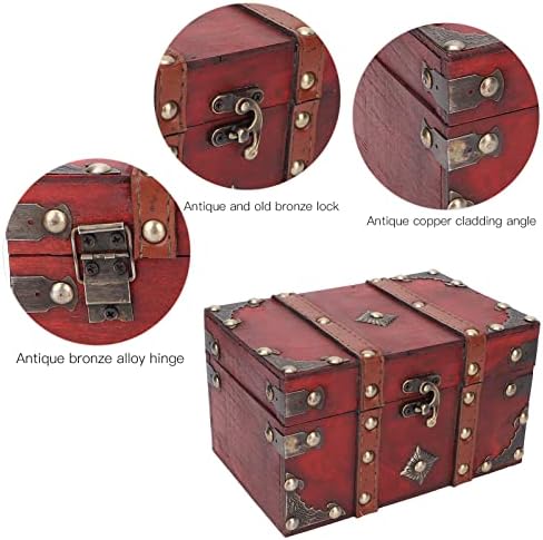 Cryfoct ​​retro drvena kutija za odlaganje Vintage nakit memorijska kutija ukrasna s zglobnim poklopcima šminka/ogrlice/prstenovi/naušnice