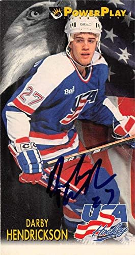 Skladište autografa 653937 Darby Hendrickson Hockey Card Autographed - Team USA, FT - 1994. Fleer Power Play br.505