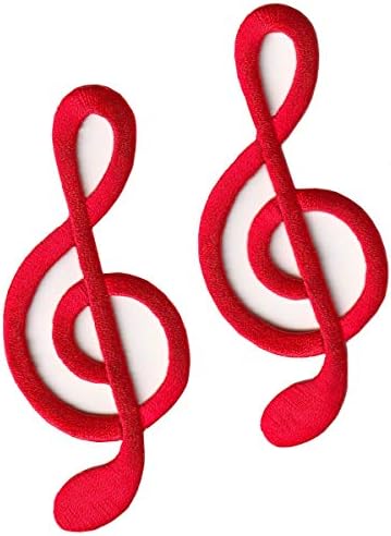 Puno od 2 g clef visokih crvenih glazbenih nota ljestvica klasična glazba diy vez za izradu dviju vezenih aparata za flastere od željeza