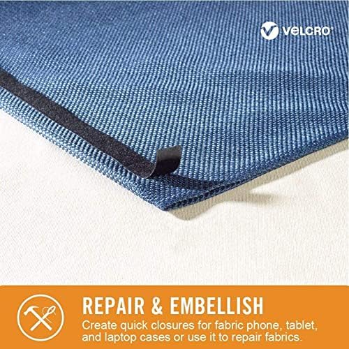 Velcro Brand ljepljiva leđa za tkanine, 10 ft rasuti kolut bez šivaće trake s ljepljivom, crnom i ekstremnom vanjskom trakom za ugradnju