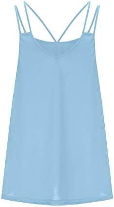 Ženski modni ljetni topovi 2023, jednobojna udobna široka majica s izrezom u obliku slova u, bluza bez rukava, ležerni topovi