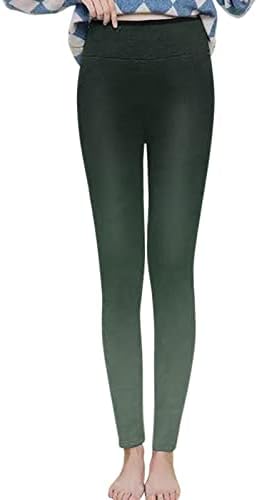 Wxhn ženske modne debele rune obložene nogu retro uzorak dugačak visoki struk kontrola trbuha elastična zima tople hlače