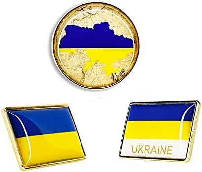 Ukrajinsko pakiranje pribadača, Ukrajinska Zastava, Karta ukrajinske zastave, Ukrajinska zastava kombinirana pribadača za rever, 3