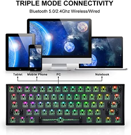 Redragon BBK530 Pro Custom Mechanical Gaming Keyboard Kit – 60% 61 tipka Modularna tipkovnica DIY RGB – Kompaktna tipkovnica Barebones