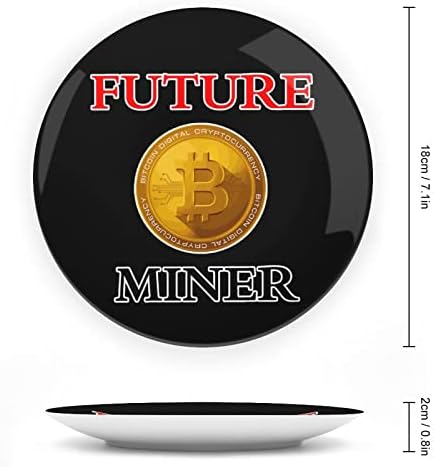 Buduća rudarska rudara Bitcoin Bone Kina ukrasna ploča KERAMIČKI PLOŽE OBALJUČENJE SA PRIKLJUČIM ZIZACIMA ZIZACA UREDA
