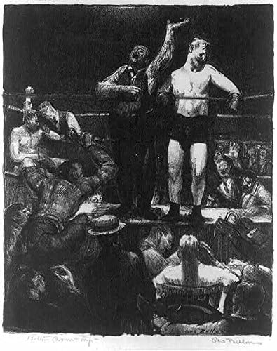 PovijesneFindings Foto: Uvodi, bokserski meč, prsten, bokser, sport, 1921., George Bellows