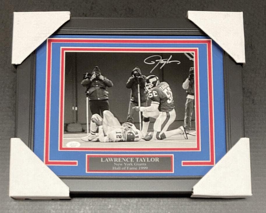 Lawrence Taylor New York Giants potpisali su autogramirani 8x10 fotografija uokvirena JSA CoA - Autografirane NFL fotografije