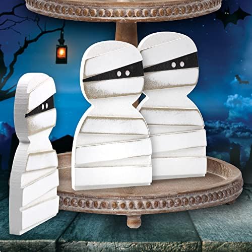 3 PCS Halloween mumija stol za središnji dijelovi dekor drvena mama polica za mamu mama proganjana kuća u progonu uređene ladice sablasni