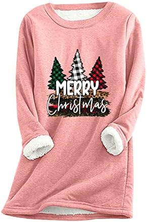 Slatki jesenski topovi za žene s okruglim vratom plišani vrhovi s božićnim printom prevelika Sportska Trenirka pulover odjeća za slobodno