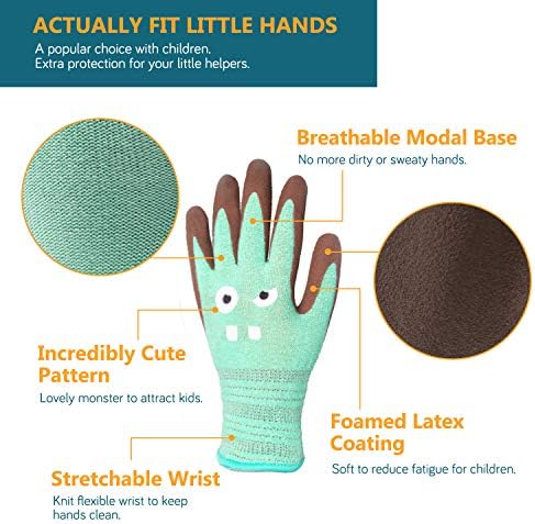 CoolJob 2 pari modalni mališanski rad rukavice u dobi od 2-5 godina, dječja rukavica obložena gumama za djecu, ultra mekane kože prilagođene