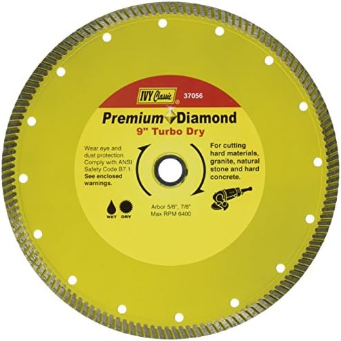 Ivy Classic 37054 Premium 7-inčni suhi i vlažno rezanje turbo kontinuiranog dijamantskog oštrica s dijamantskim sjenicama 7/8-5/8-inčnim,