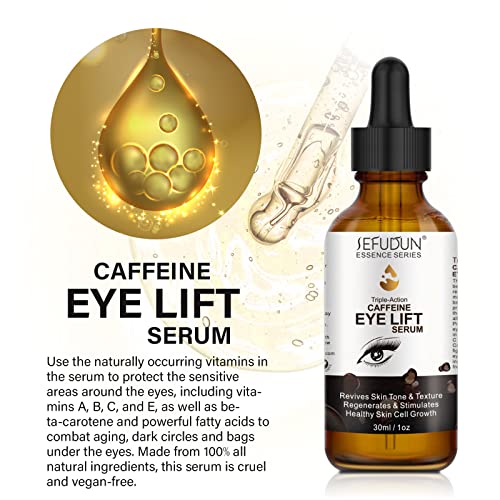 Serum za oči s kofeinom, krema za oči s kofeinom za podočnjake i natečenost, hidratantni i protiv bora proizvodi za njegu kože oko