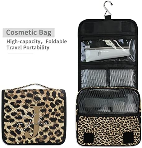 Prilagođena putna viseća toaletna torba od leopard kože Personalizirana šminka velika prilagođena kozmetička torba vodootporna torbica