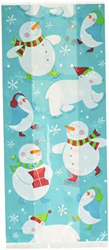 Božićni polarni prijatelji više obojene plastične torbe za zabavu | Opskrba, 240 ct.