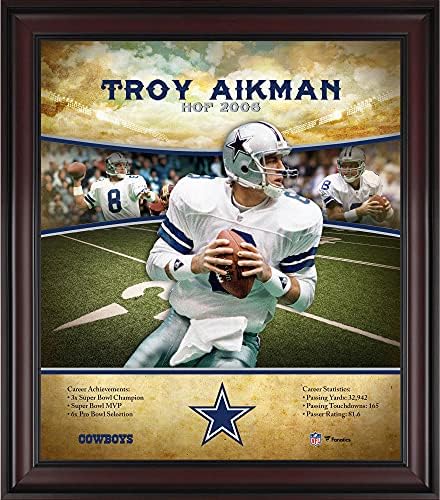 Troy Aikman Dallas kauboji uokvireni 15 x 17 Profil karijere Hall of Fame - NFL plakovi i kolaži