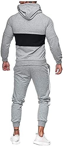 Muški jesen u boji Blok 2 komada znojnih dugih rukava s patentnim zatvaračem jakna Sweatpant Sportswear Jogging set