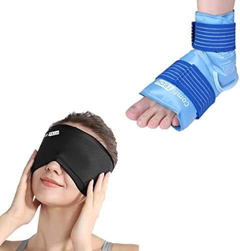 Comtetech maska ​​za oči za oči za natečene oči i Comtetech omot za gležnjeve za led za ozljede za višekratnu upotrebu nogu pakiranje