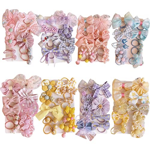 44PCS šarene cvjetne kravate za kosu, ručno izrađene cvjetne vrpce za kosu, mašne za kosu / slatke kravate za kosu za djevojčice /