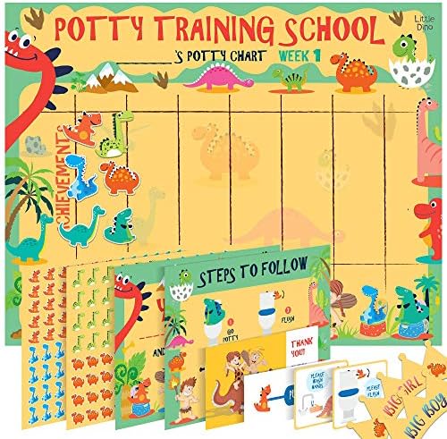 Potty trening broji tajmer sat - Dinosaur Yellow and Potty Training ljestvica za malu djecu - Dizajn dinosaura i raspoložive poklopce