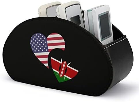 Kenija američka zastava TV držač za daljinsko upravljanje s 5 odjeljaka PU Organizator za pohranu kože za uredske potrepštine