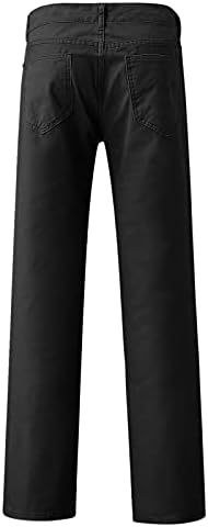Muške traperice srednjeg struka s gumbima, traperice s džepom, Ležerne Muške hlače s patentnim zatvaračem, ravne hlače